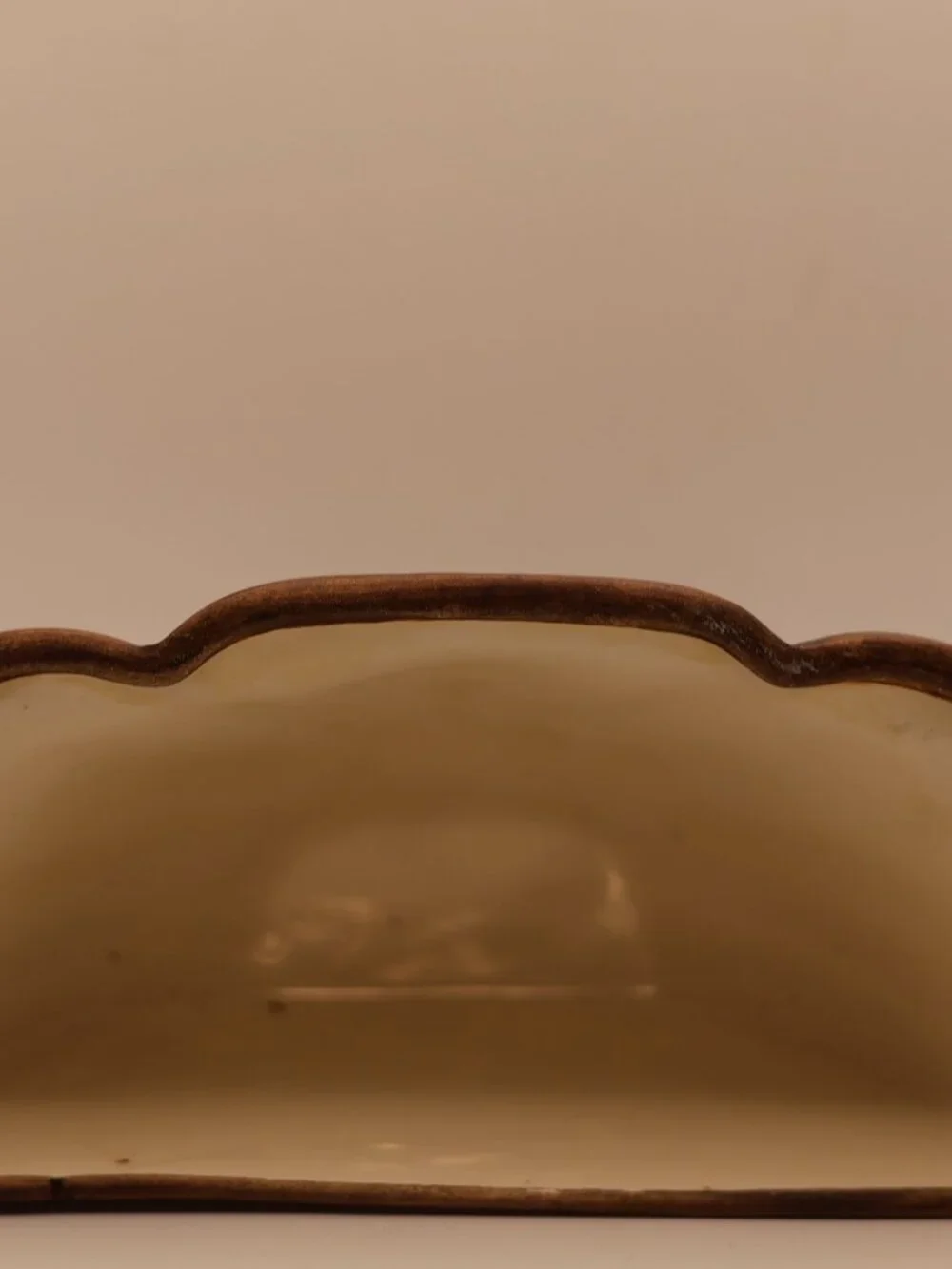 Vintage 1961 Treasure Craft Ceramic Wood Grain Planter Bowl (Compton, CA)
